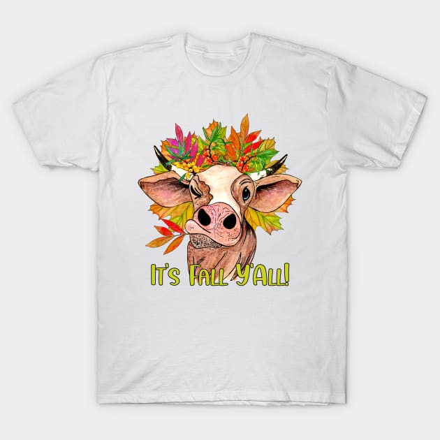 It's Fall Y'All T-Shirt by Designs by Ira